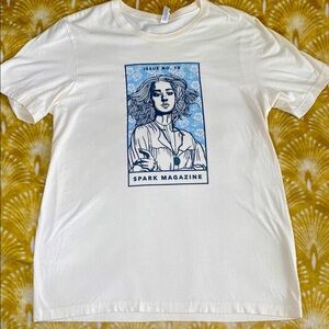 Bella Canvas Artistic Blue Print White Tee
